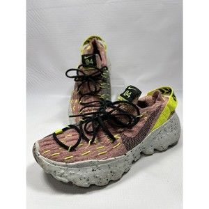 NIKE Space Hippie 04 Lemon Venom Pink gray CD3476-700 knit stretch sneakers 6.5